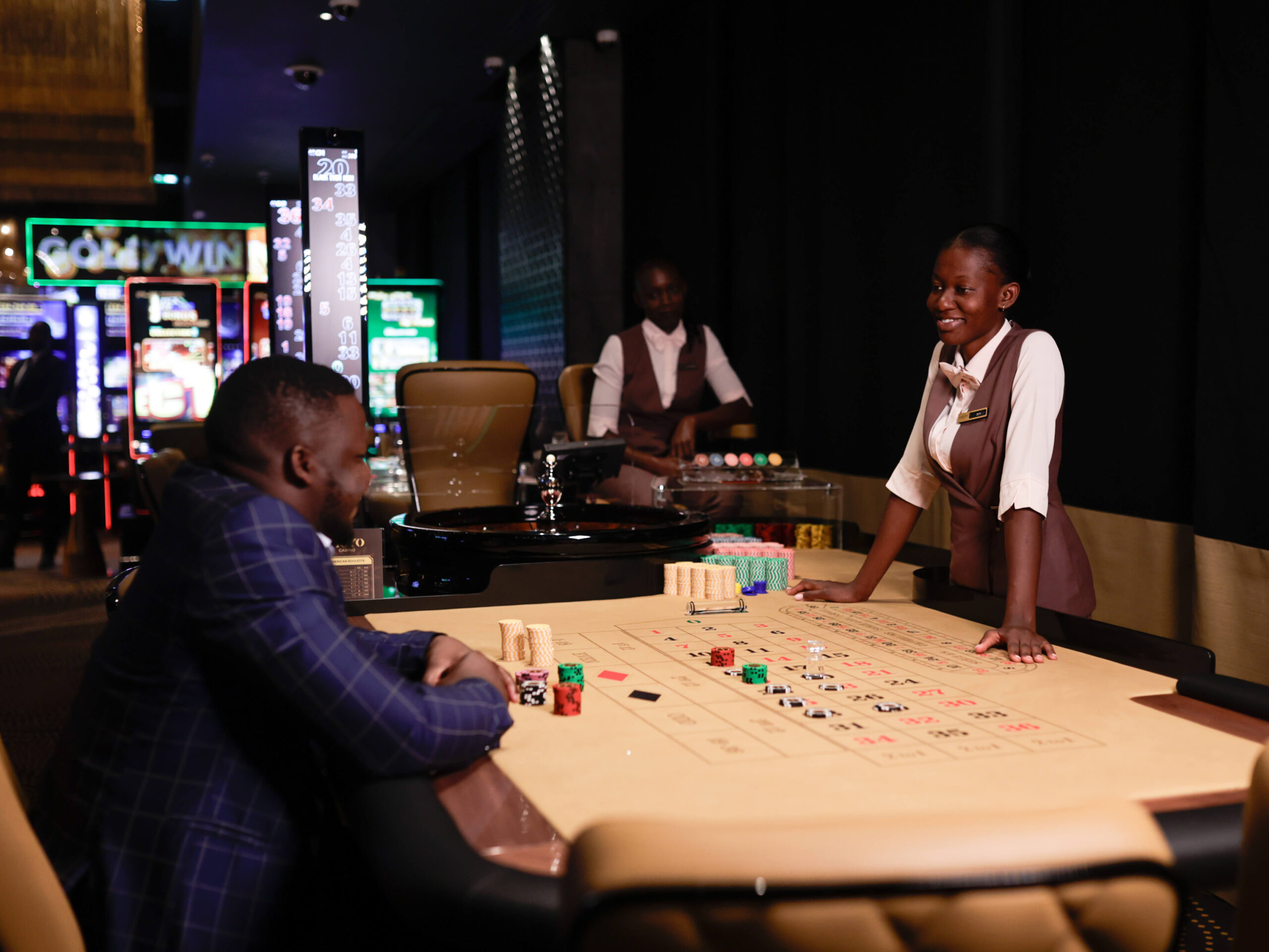 Playing at the roulette table at MOYO Casino